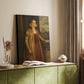 Canvas art print of a refined figure with smooth shading and gentle expression styled in a home decor setting.