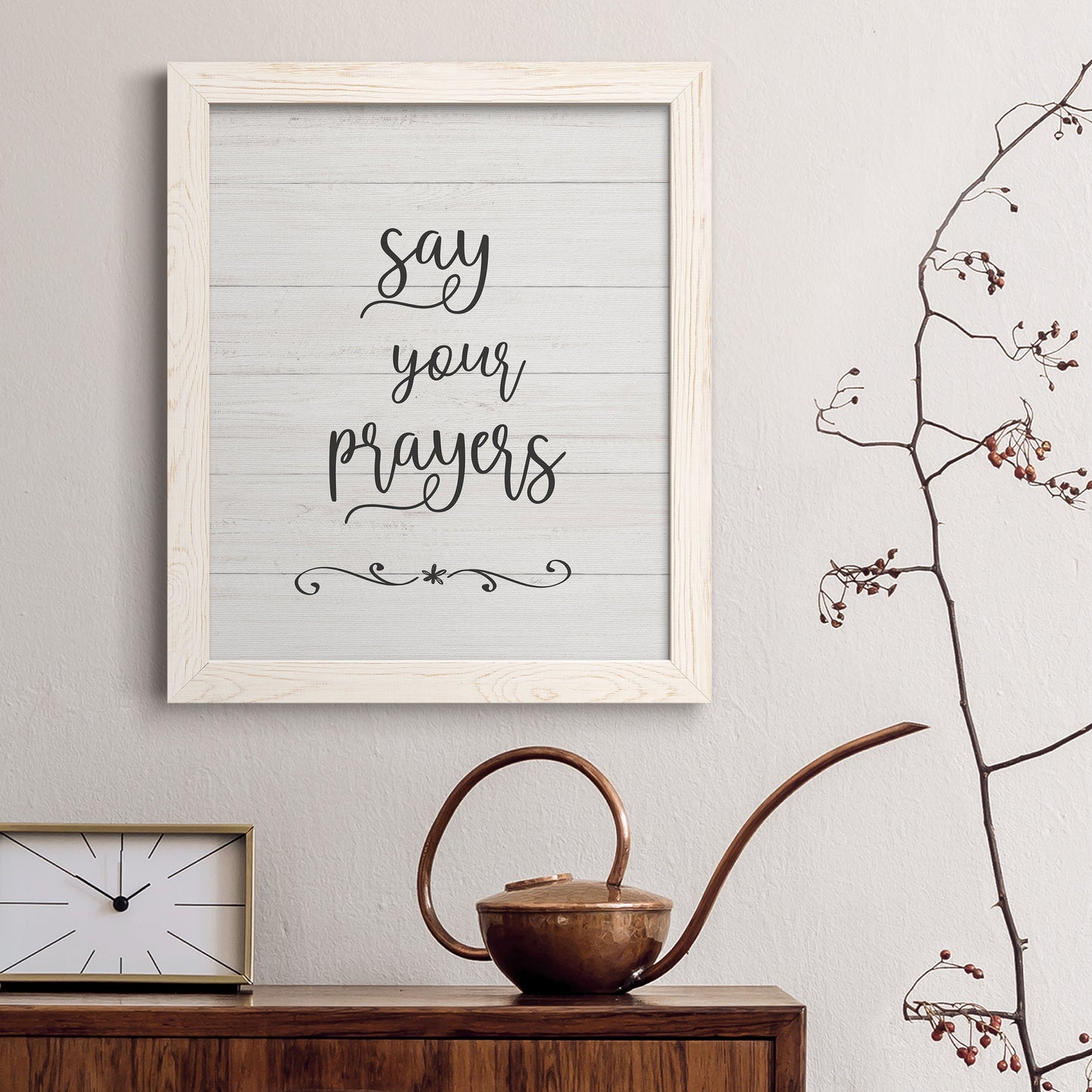 Say Your Prayers - Premium Canvas Framed in Barnwood - Ready to Hang