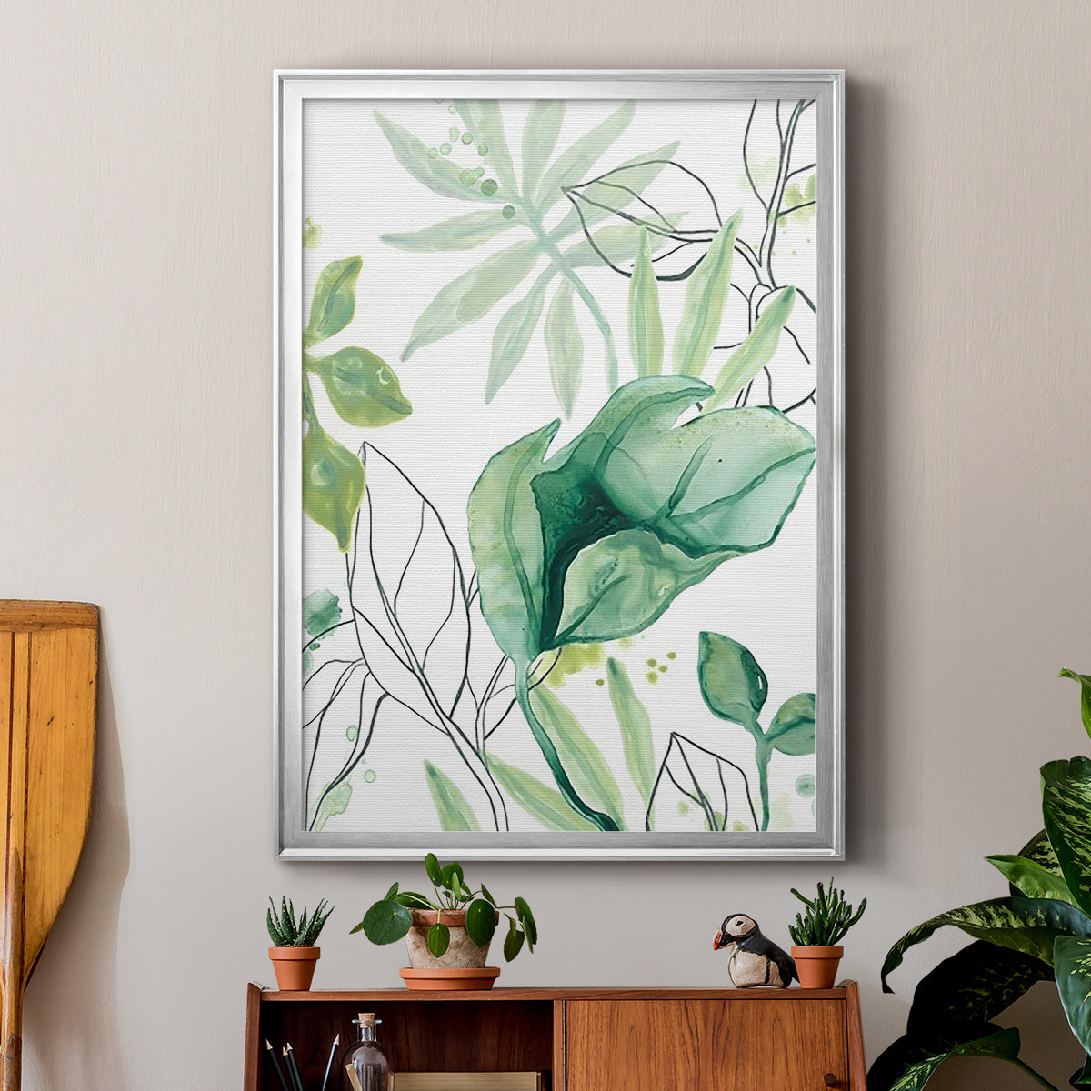 Tropical Palm Chorus II - Modern Framed Canvas Print