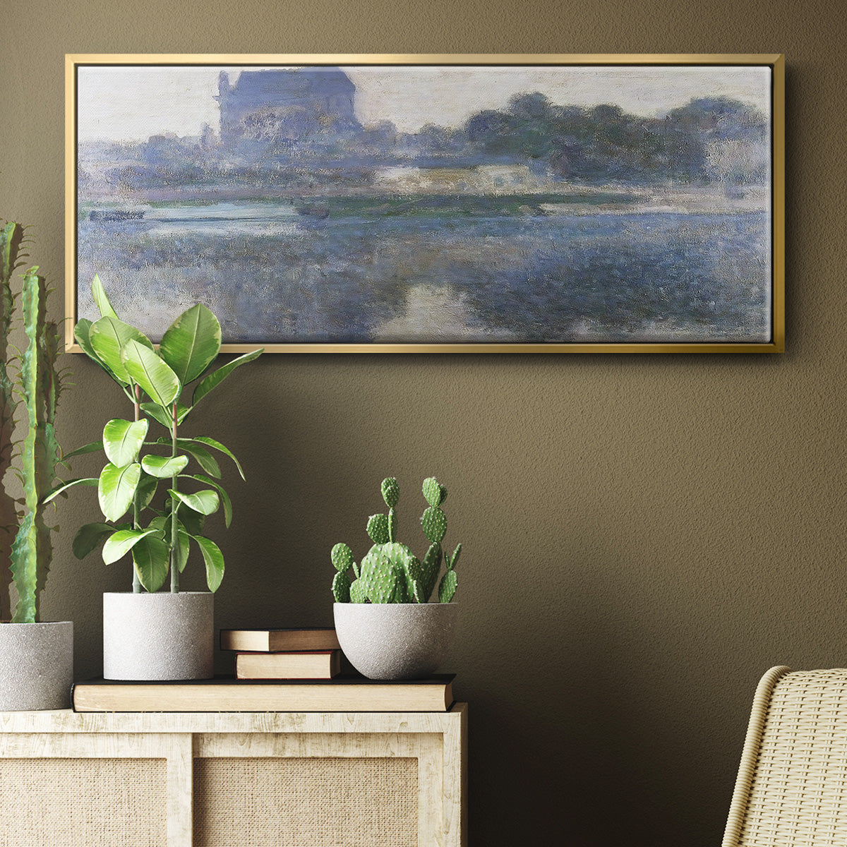 The Church of Vernon in the Mist, 1893 - Floater Framed Canvas Print