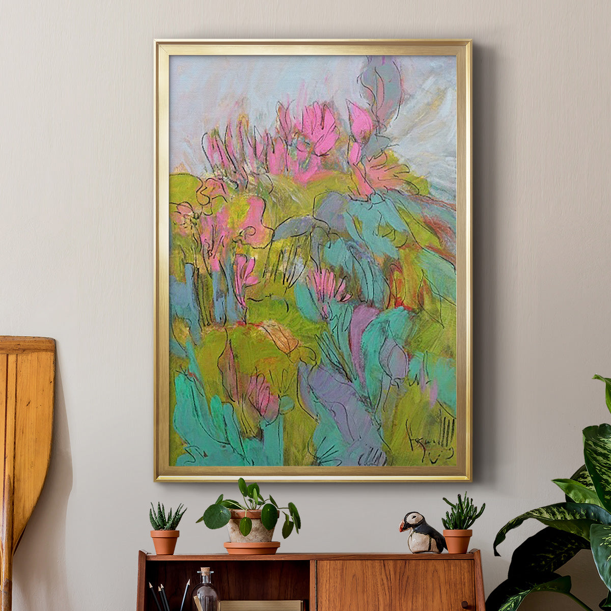 Rise and Bloom - Modern Framed Canvas Print