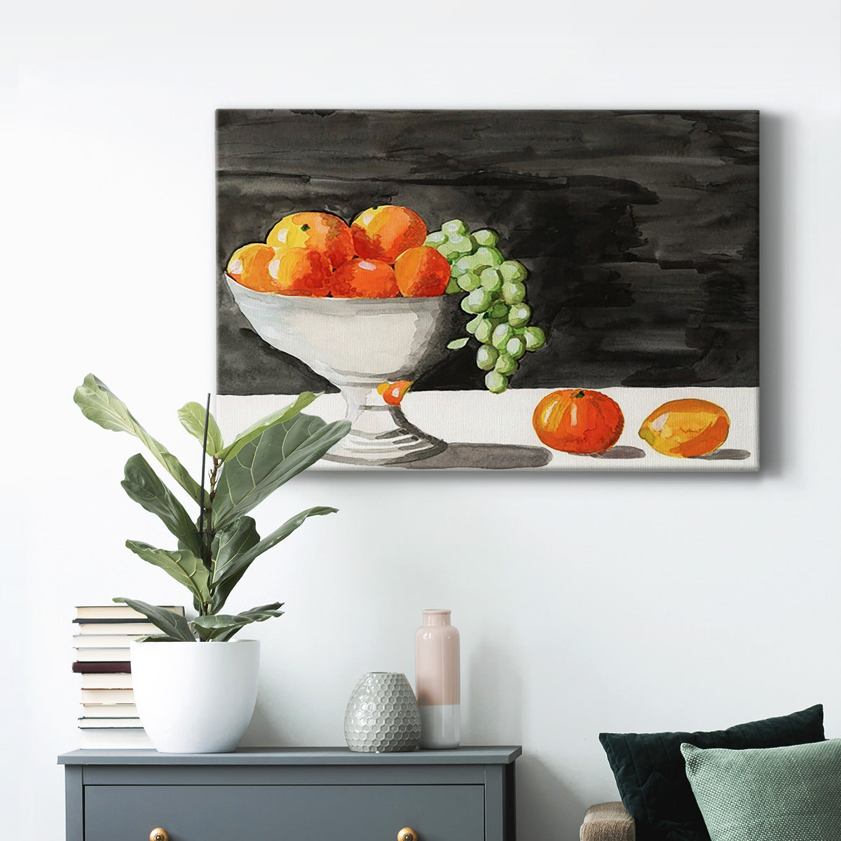 Watercolor Fruit Bowl II Premium Gallery Wrapped Canvas - Ready to Hang