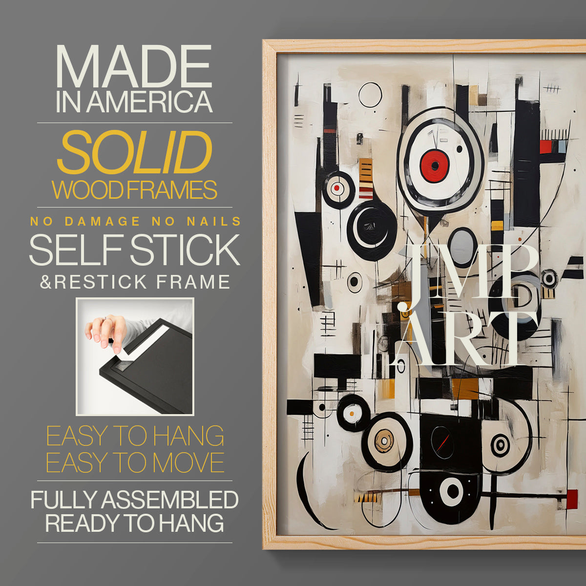 Abstract Series CLXVIII - Restickable Framed Art Set