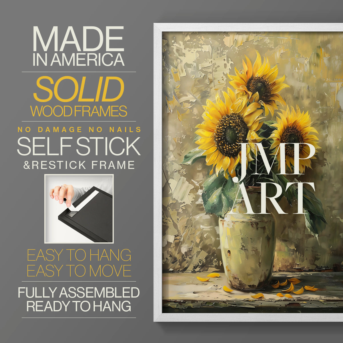 Floral Study Series CLXXI - Restickable Framed Art Set