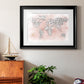 Pink Cheetah Map - Modern Framed Art Print