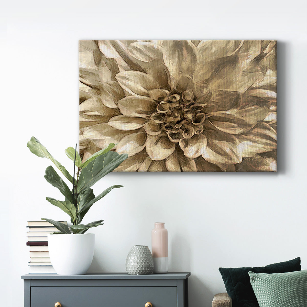 Neutral Wall Flower I - Canvas Art Print