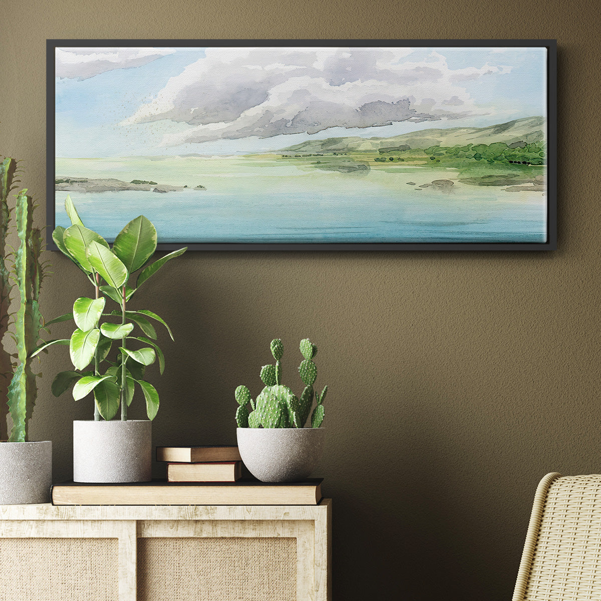 Clear Lagoon I - Floater Framed Canvas Print