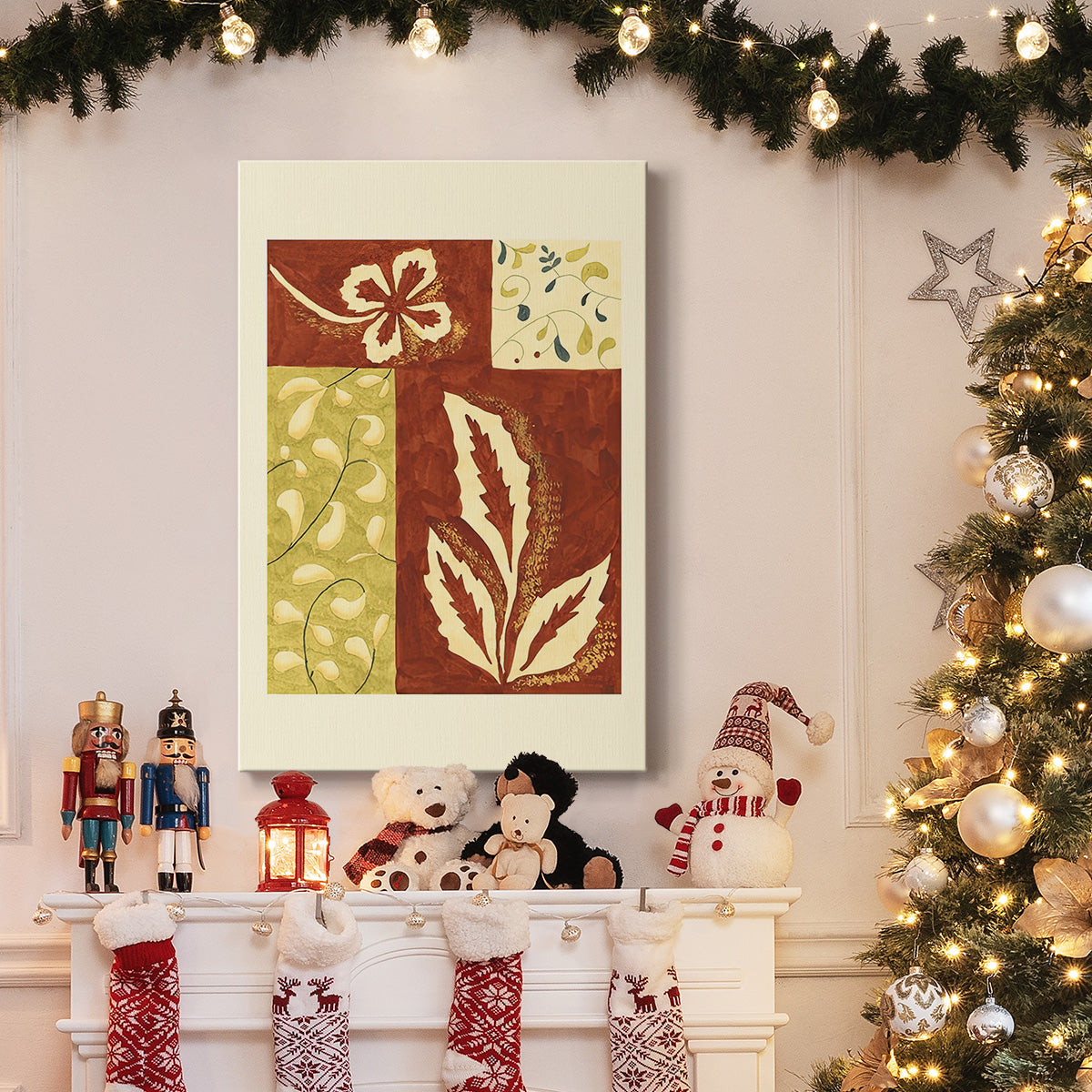 Festive Floral I - Gallery Wrapped Canvas