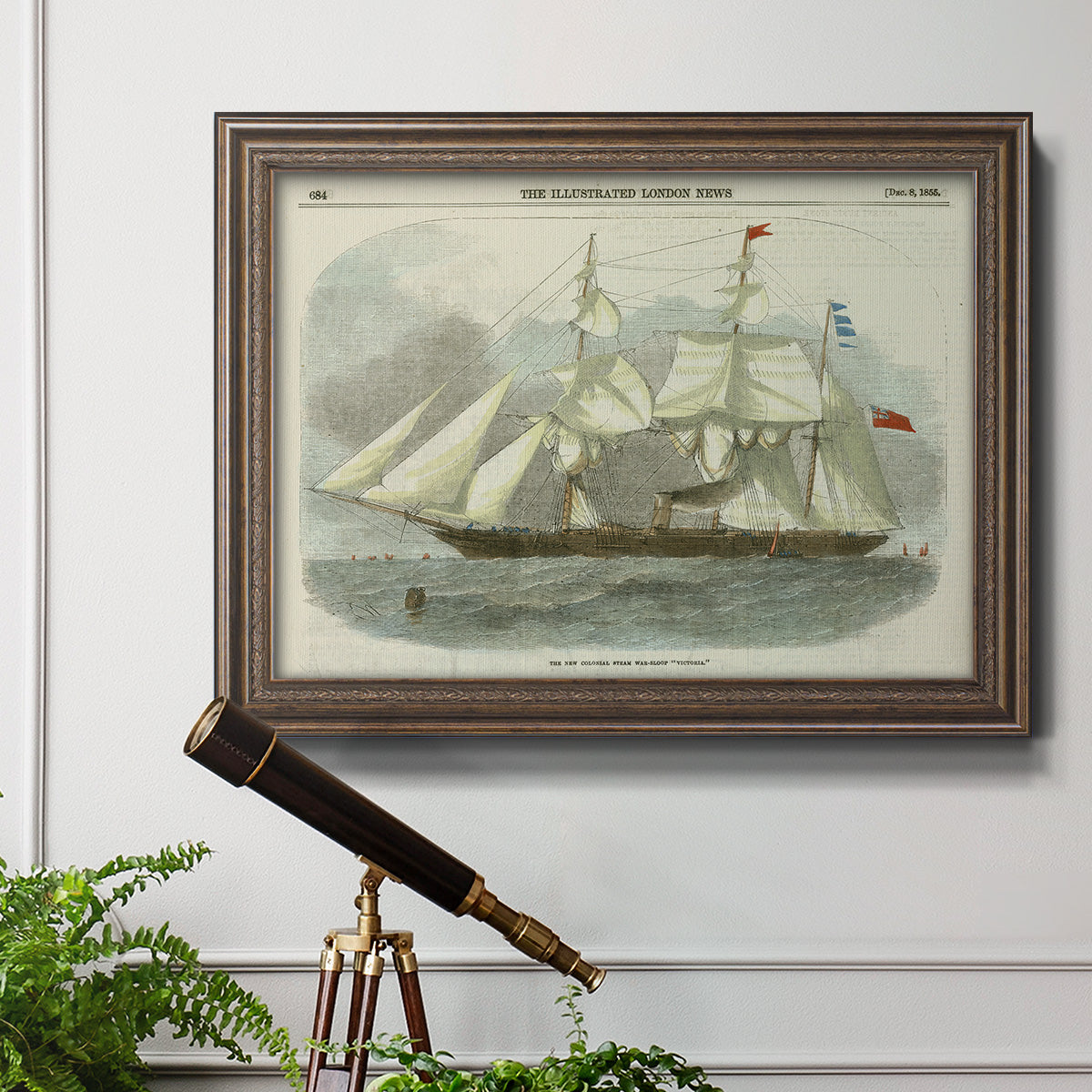 Antique Clipper Ship III Premium Framed Canvas- Ready to Hang