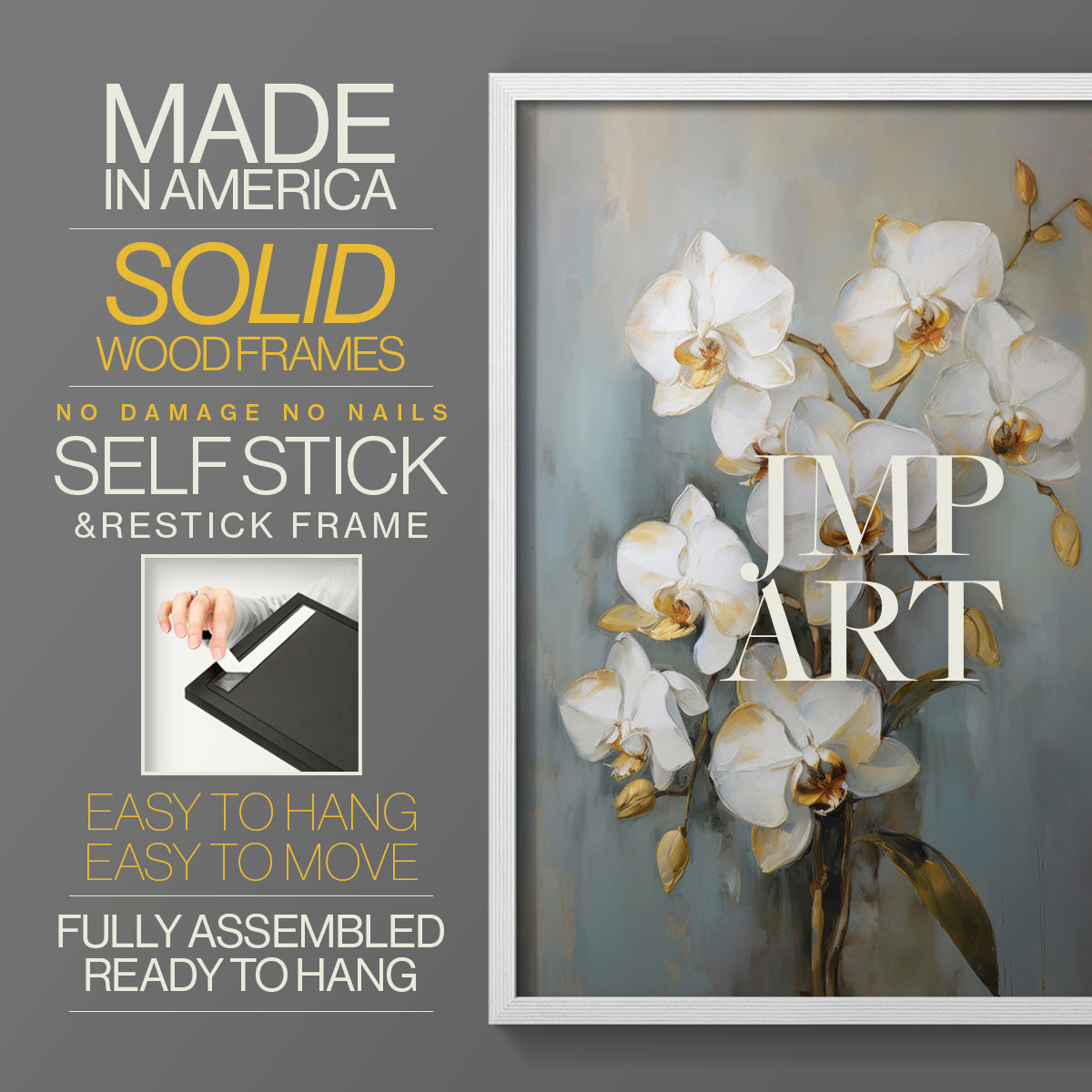 Floral Study Series LXV - Restickable Framed Art Set