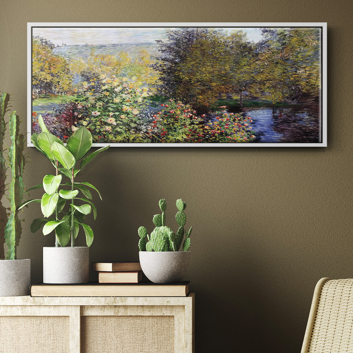 The Corner of the Garden at Montgeron, 1876 - Floater Framed Canvas Print
