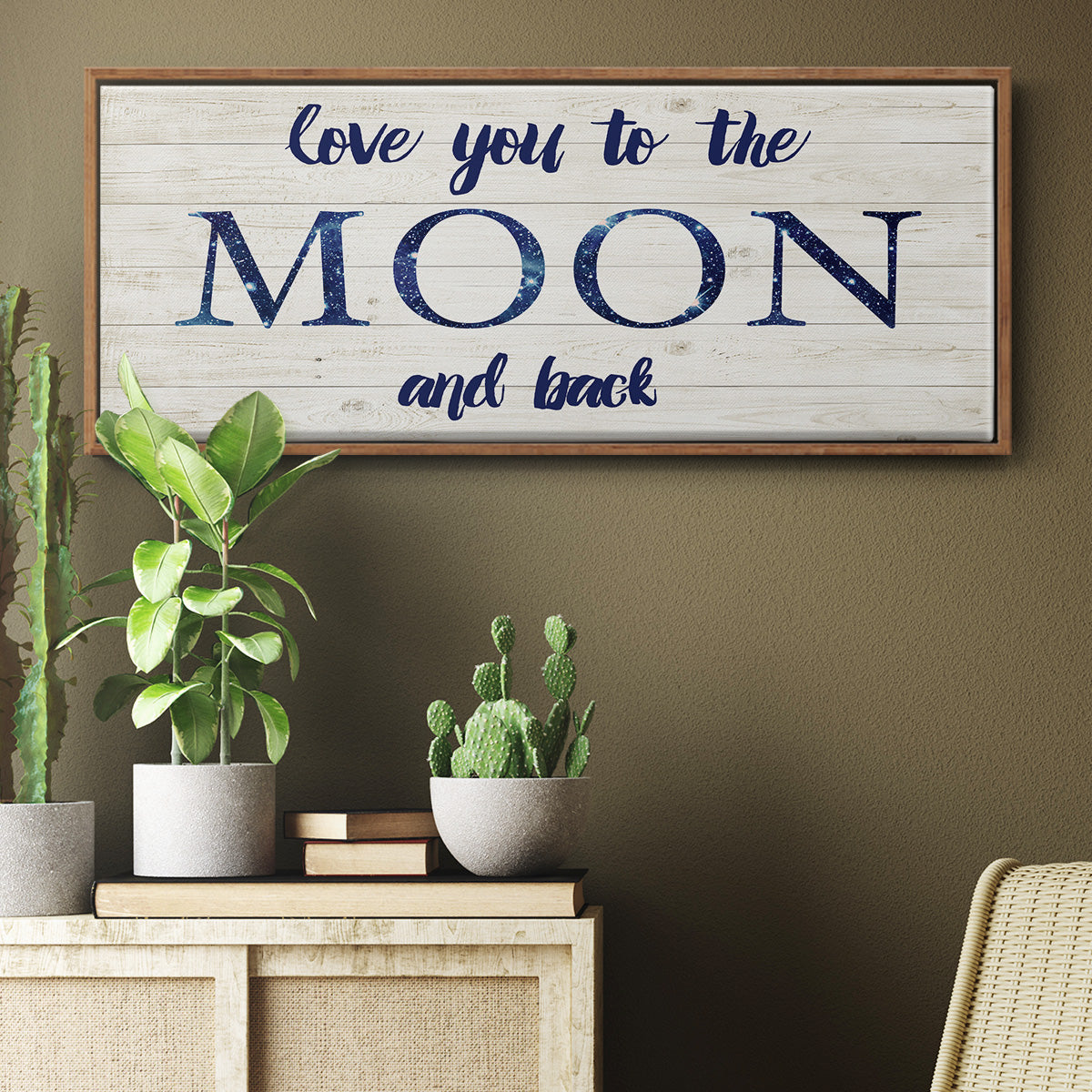 Moon and Back - Floater Framed Canvas Print