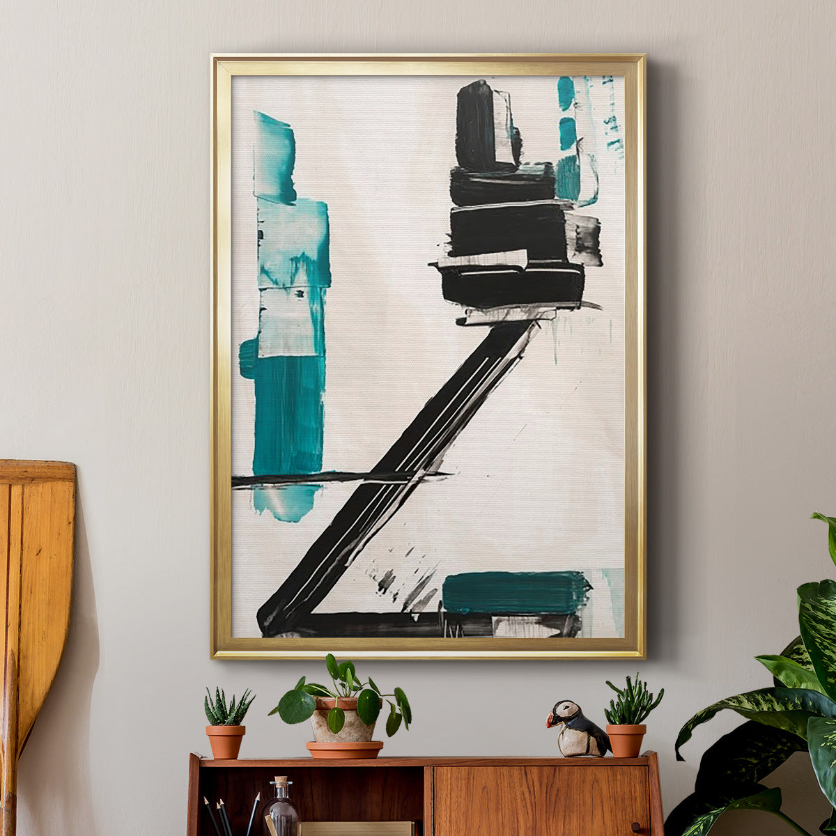 Geometry Notes IV - Modern Framed Canvas Print