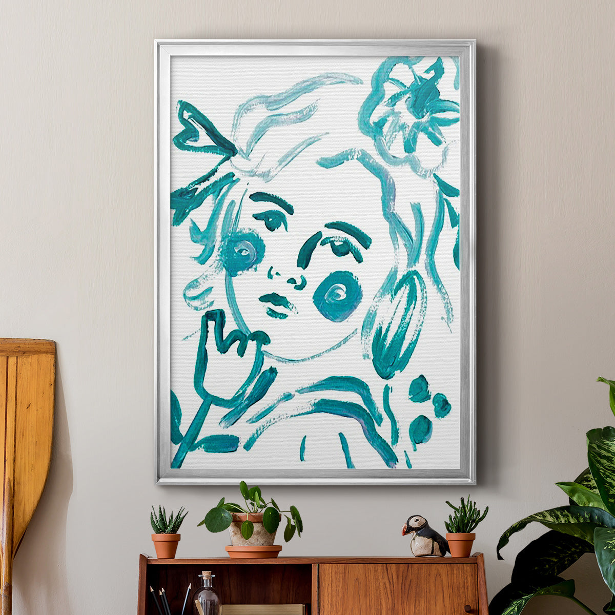 Budding Flower IV - Modern Framed Canvas Print