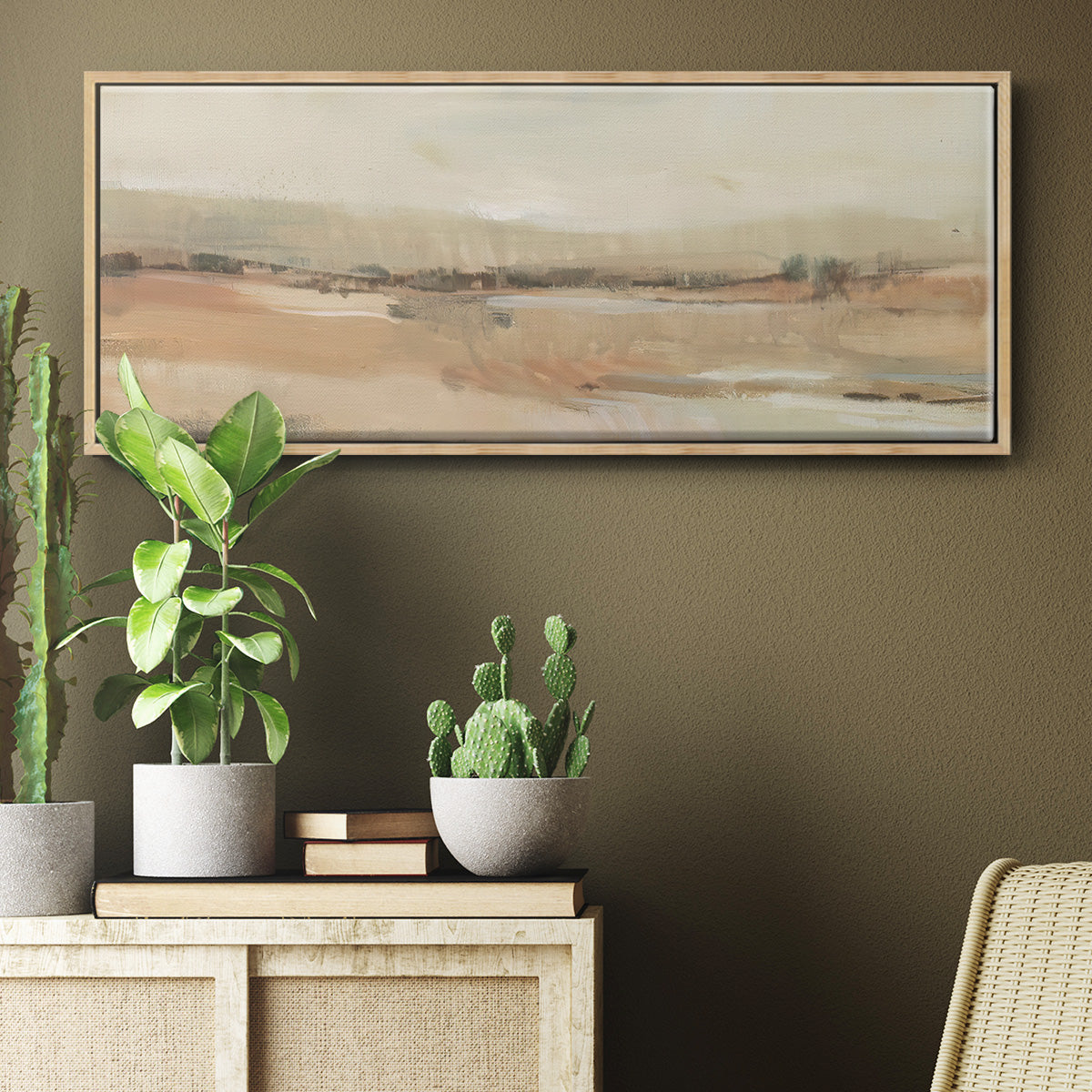 Earth Tone Landscape I - Floater Framed Canvas Print