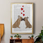 French Kiss and Hearts - Modern Framed Canvas Print