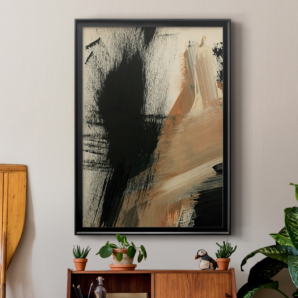Baked Paintstrokes I - Modern Framed Canvas Print