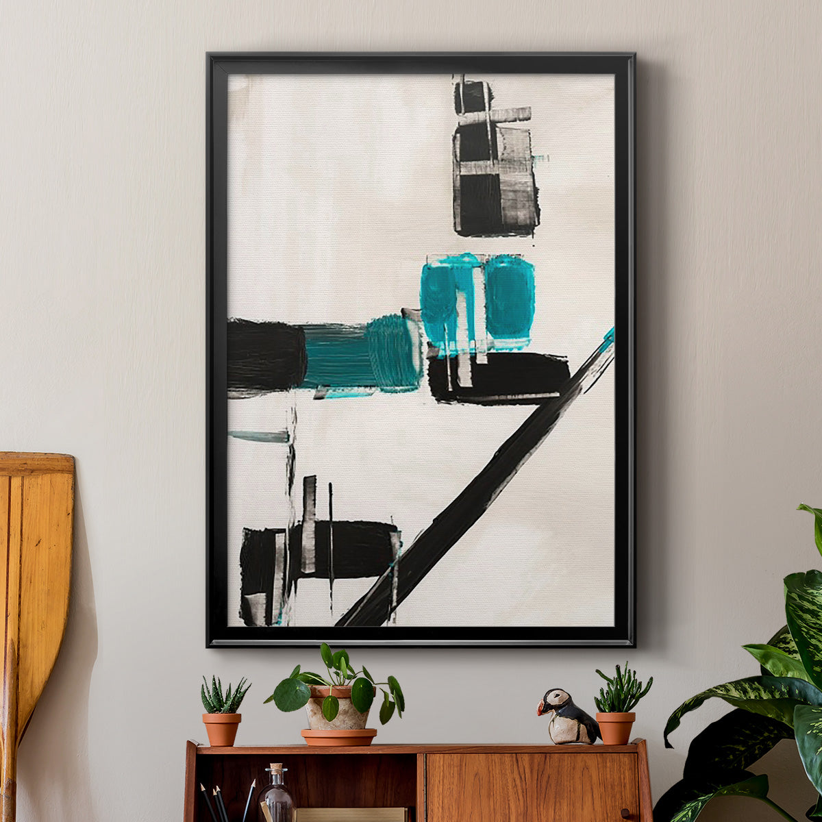 Geometry Notes I - Modern Framed Canvas Print