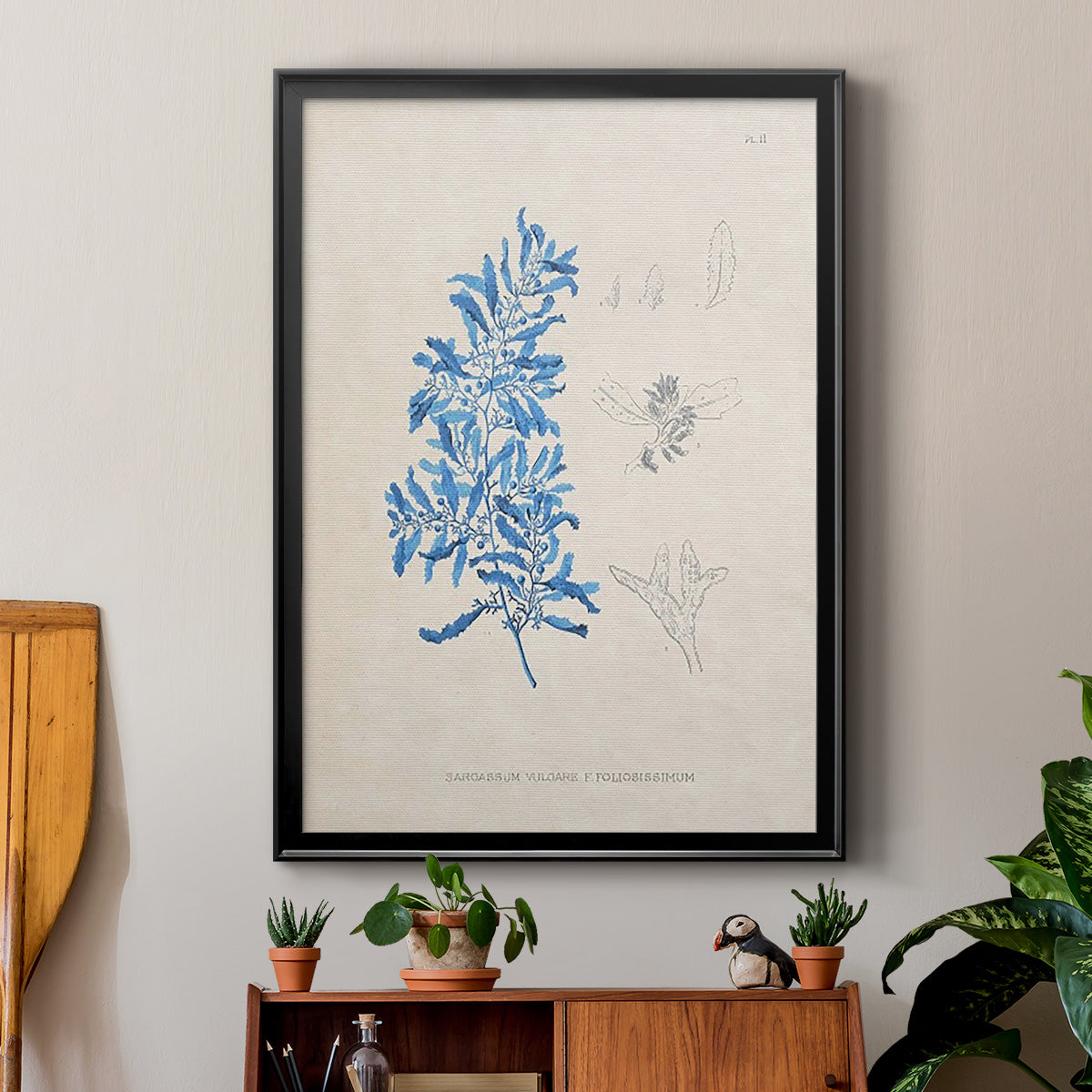 Blue Marine Algae VI - Modern Framed Canvas Print