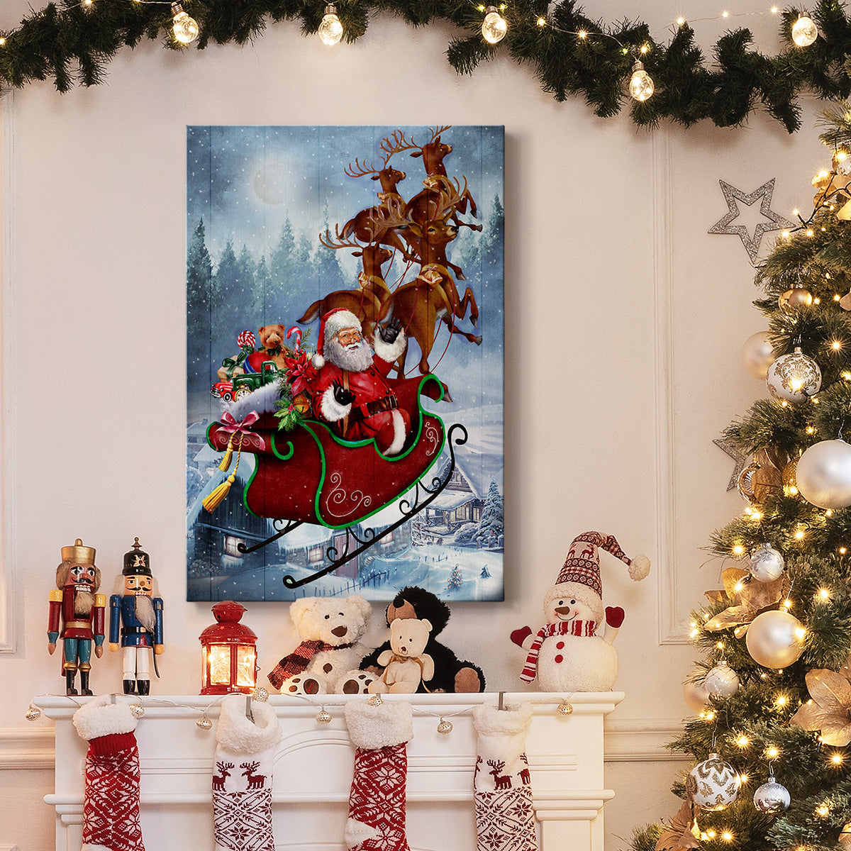 Santa's Sleigh - Gallery Wrapped Canvas