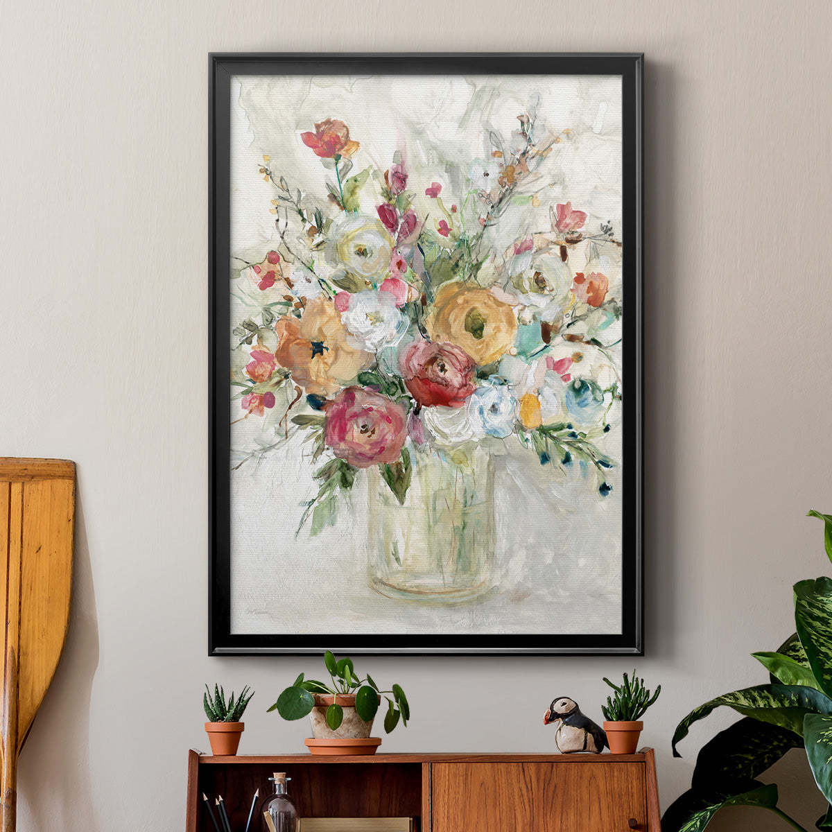 Contemporary Bouquet - Modern Framed Canvas Print