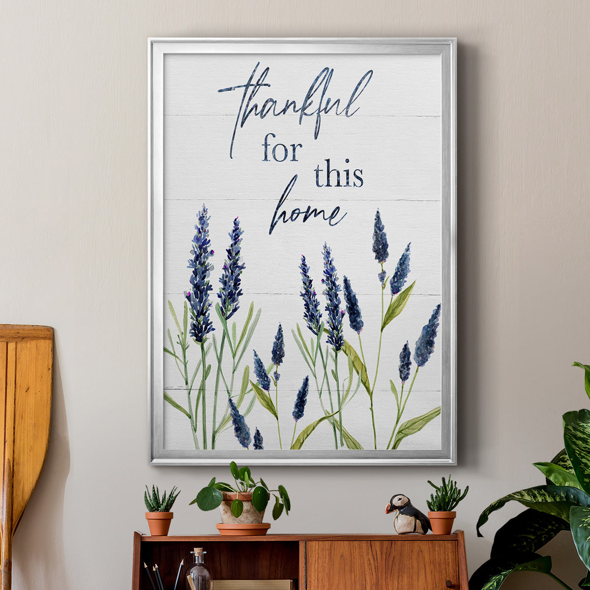 Thankful for this Home - Modern Framed Canvas Print