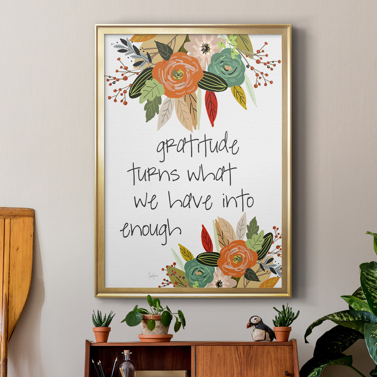 Illustrated Impressions II - Modern Framed Canvas Print