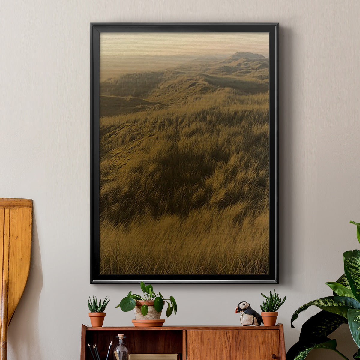 Golden Fog I - Modern Framed Canvas Print