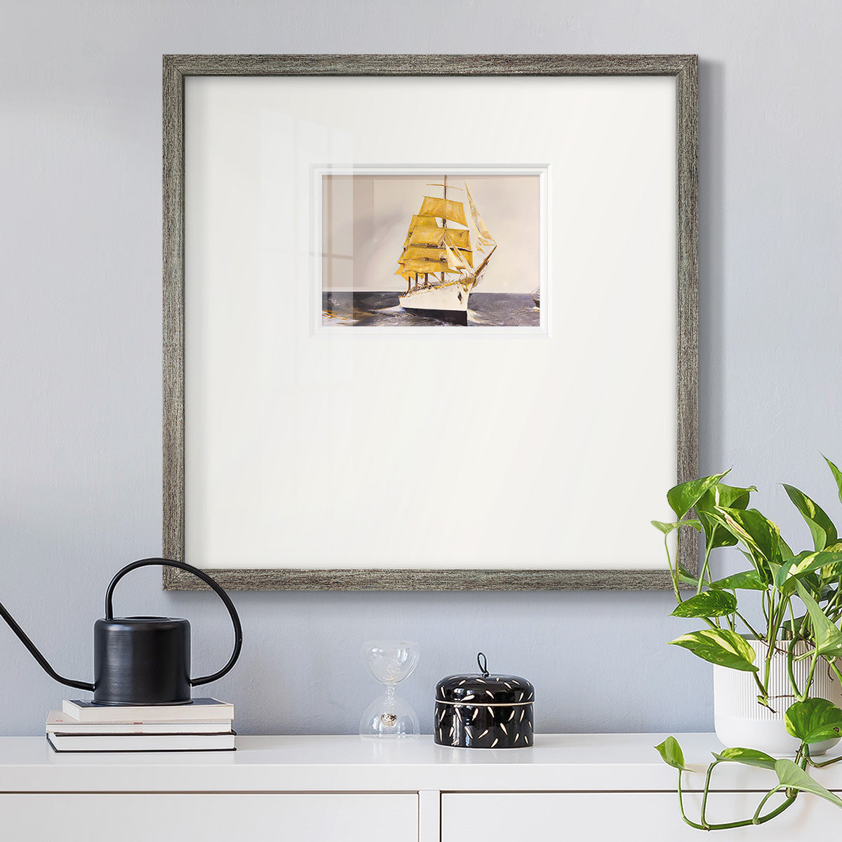 Golden Sailor Premium Framed Print Double Matboard