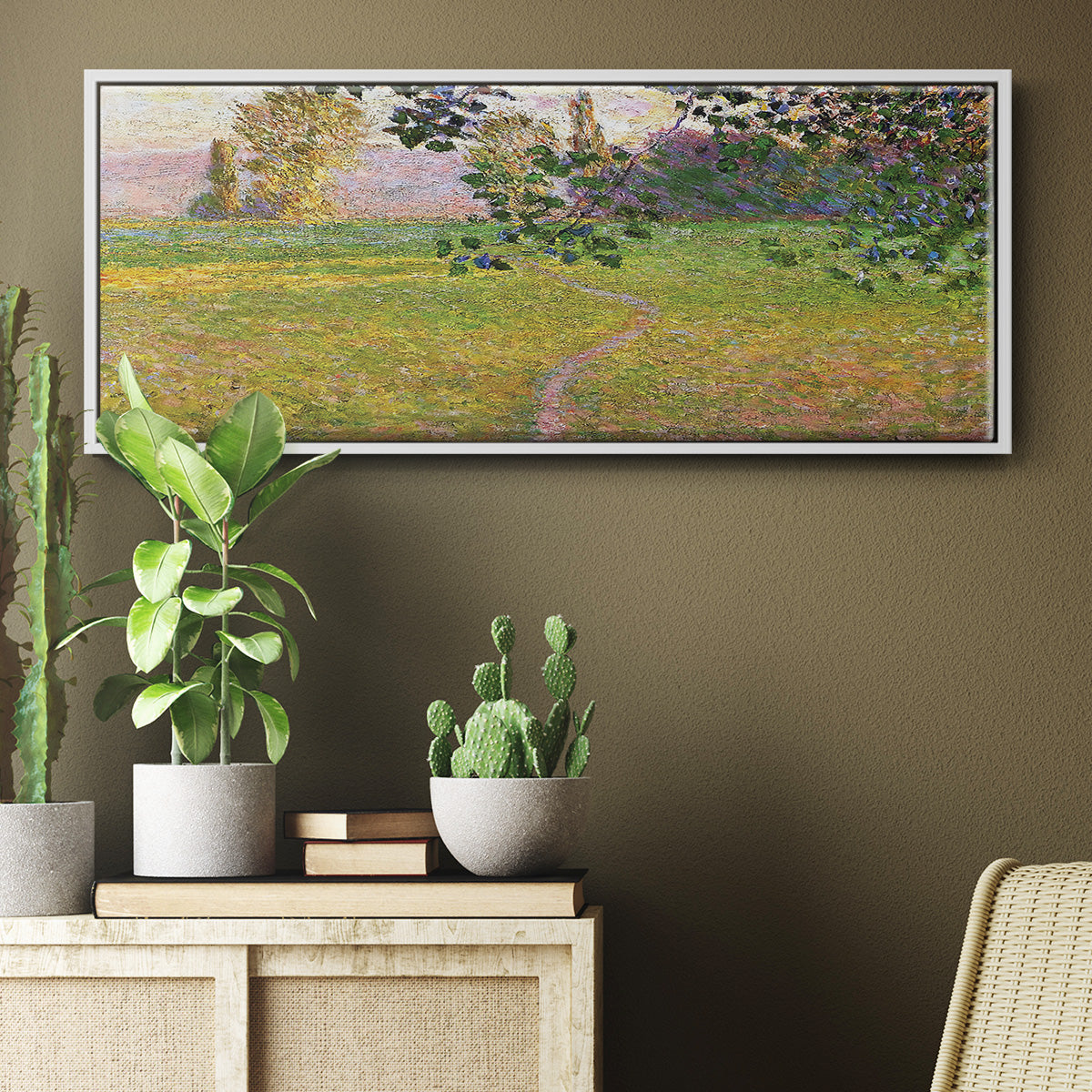 Morning Landscape, Giverny, 1888 - Floater Framed Canvas Print