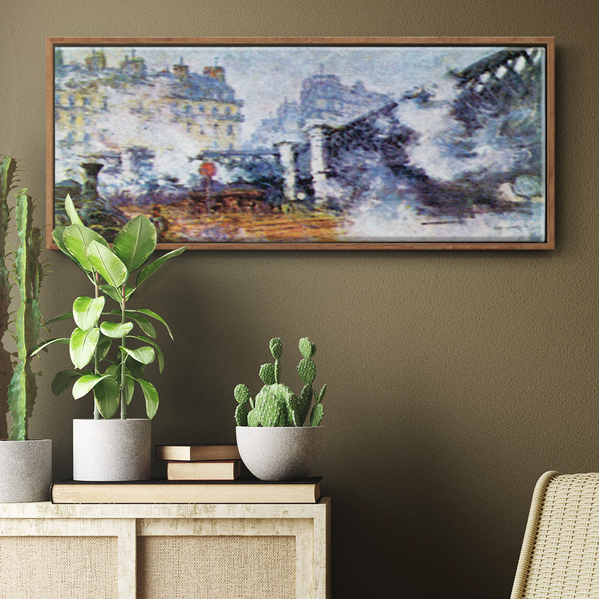The Europe Bridge Saint Lazare Station in Paris - Floater Framed Canvas Print