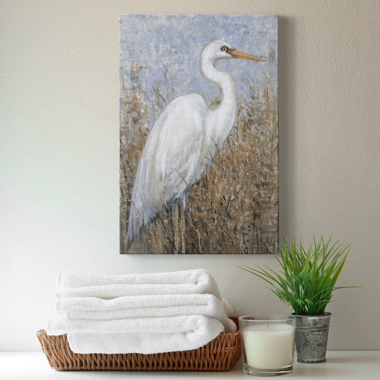 White Heron I Premium Gallery Wrapped Canvas - Ready to Hang