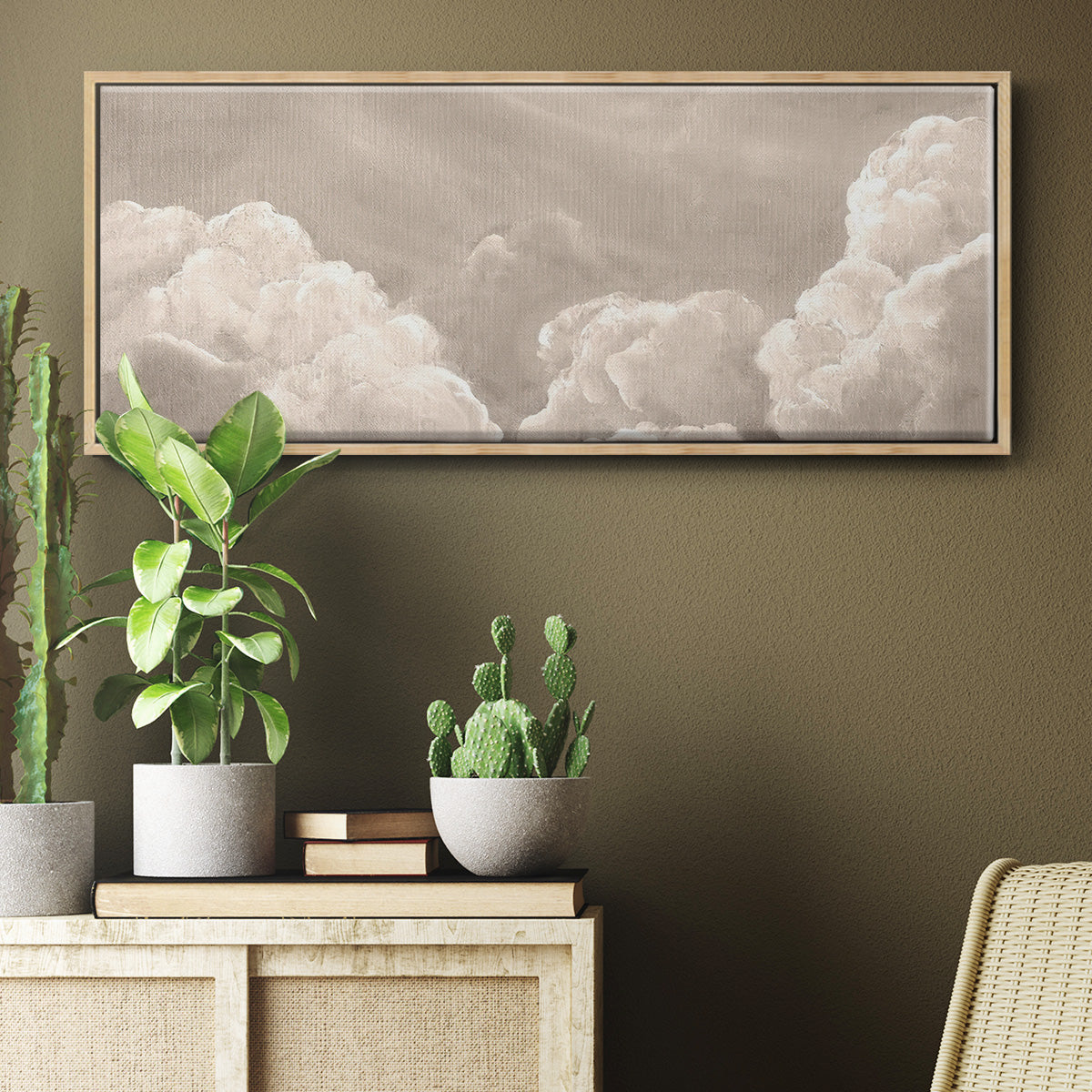 Painted Clouds II - Floater Framed Canvas Print