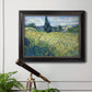 Green Wheat Field with Cypress - Ornate Framed Canvas Print