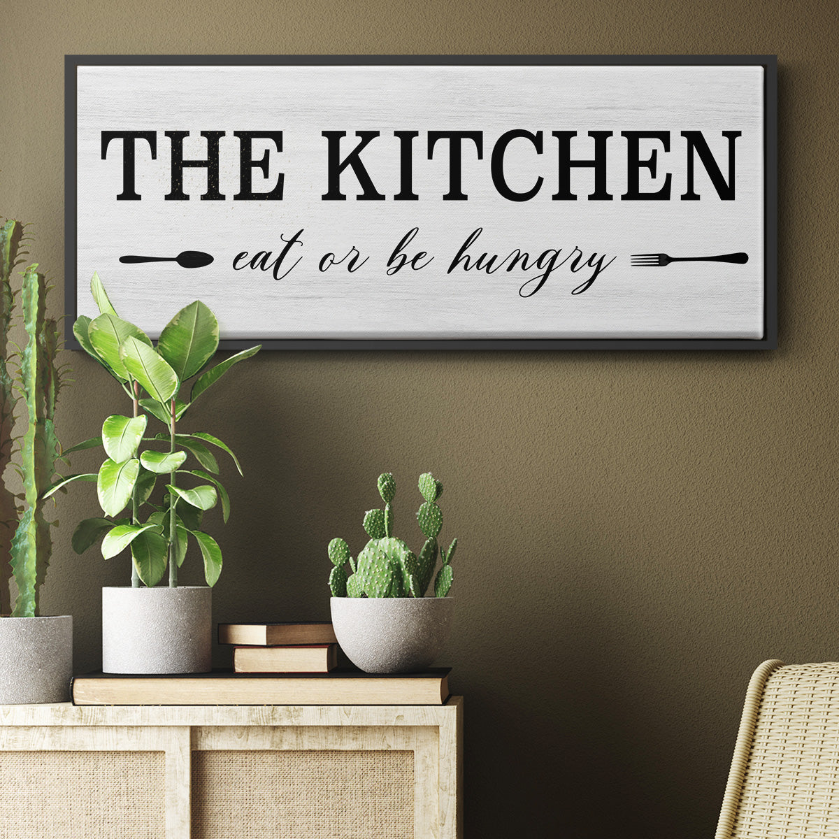 Eat Or Be Hungry - Floater Framed Canvas Print