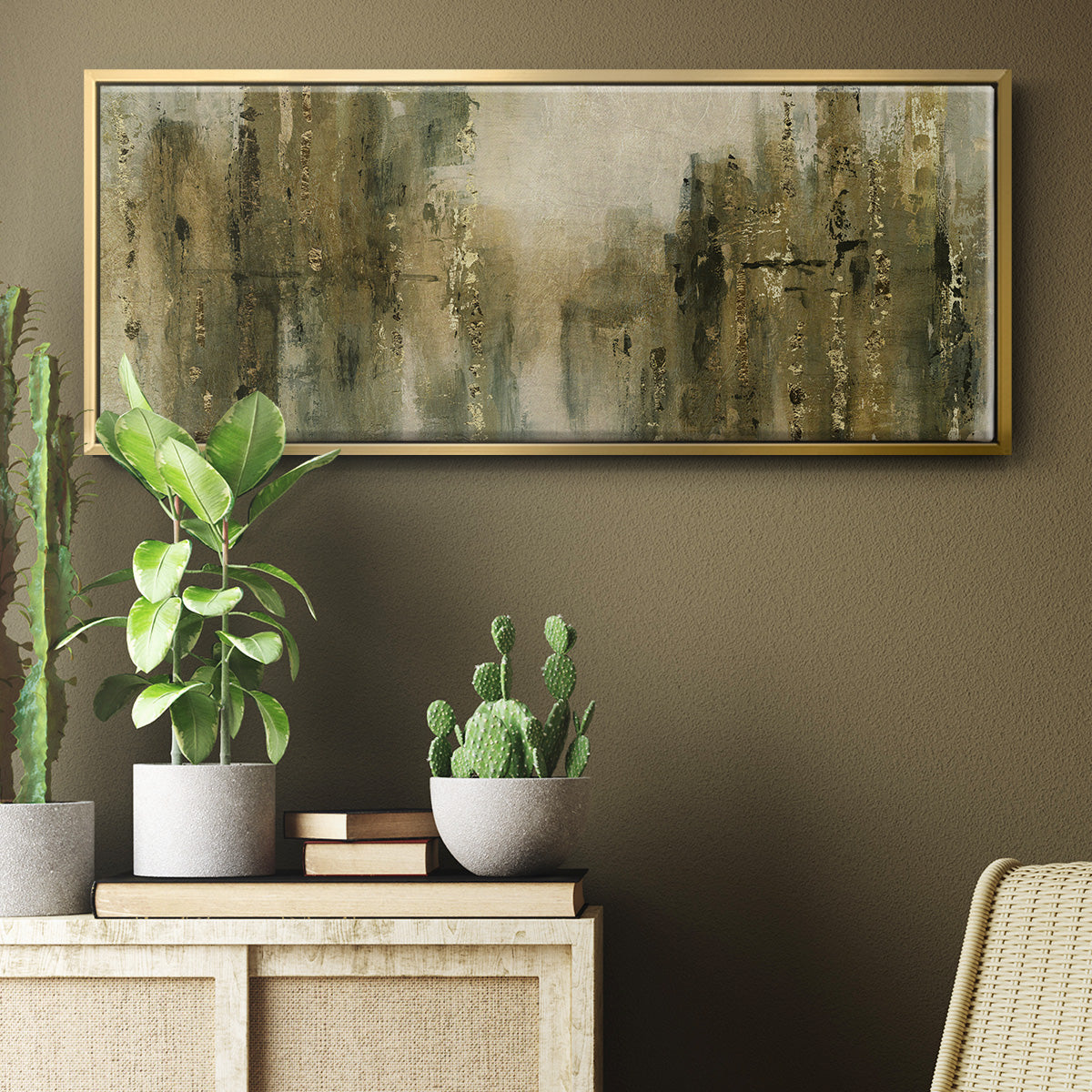 Gold City Shine - Floater Framed Canvas Print