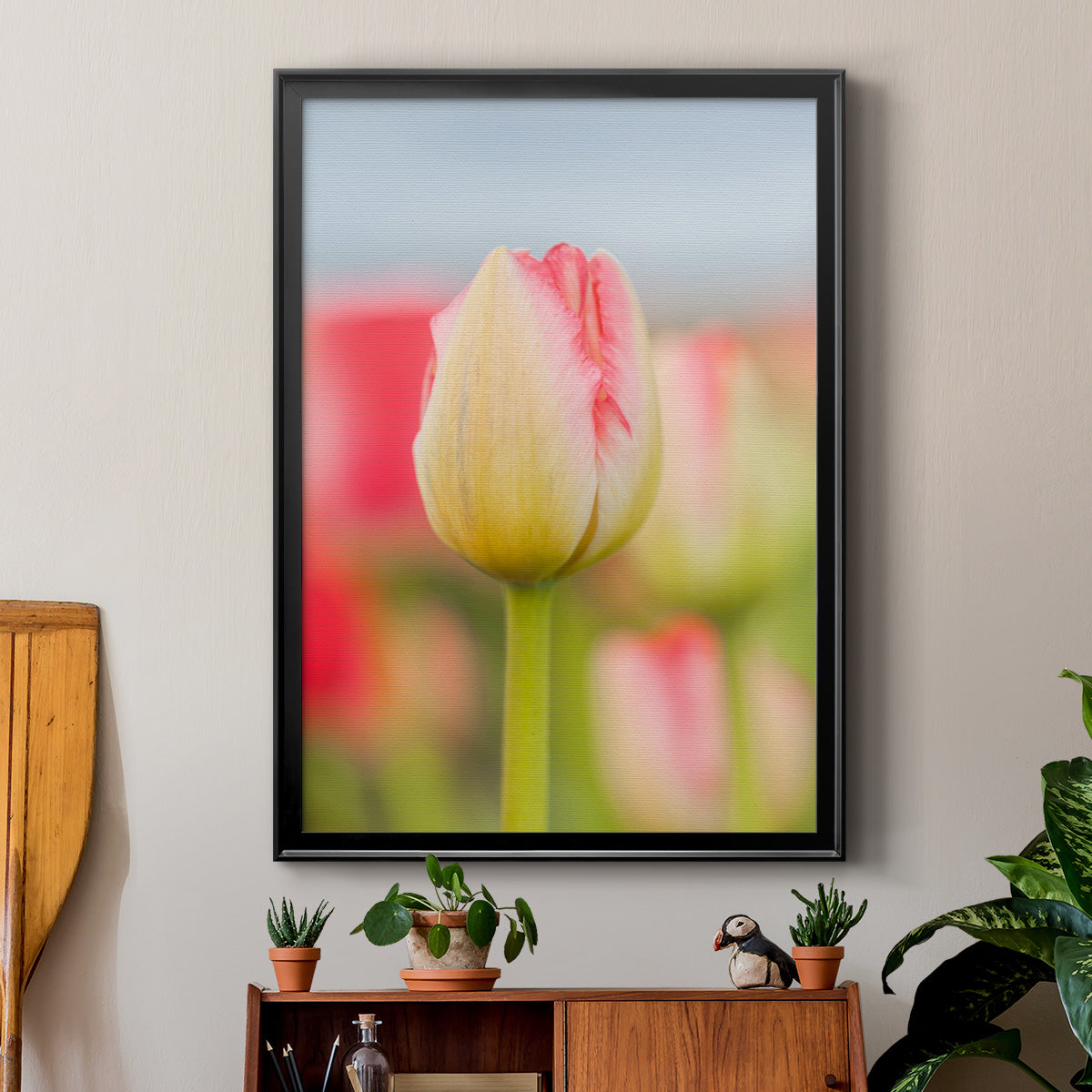 Twotone Tulip - Modern Framed Canvas Print