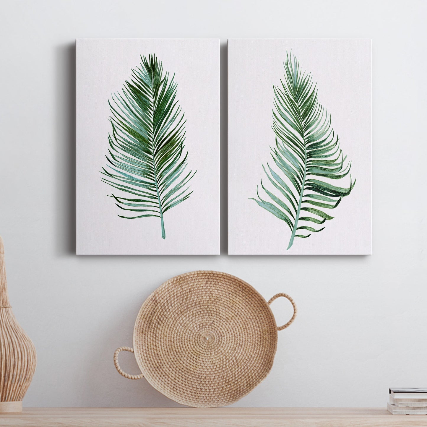 Sage Frond I Premium Gallery Wrapped Canvas - Ready to Hang - Set of 2 - 8 x 12 Each