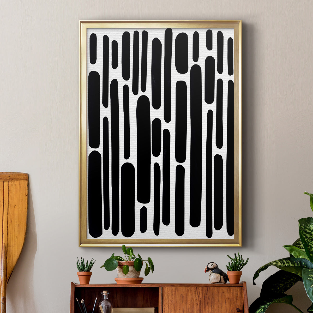 Shuffle I - Modern Framed Canvas Print