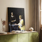 Canvas art print of a composed scene with figures and quiet interaction styled in a home decor setting.