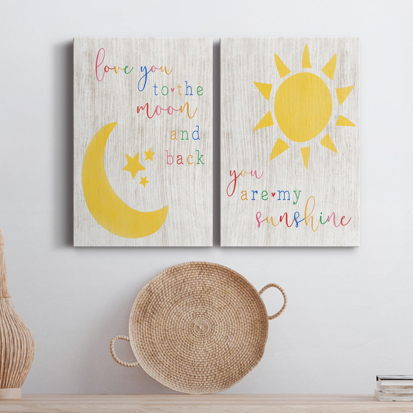 To the Moon and Back Premium Gallery Wrapped Canvas - Ready to Hang - Set of 2 - 8 x 12 Each