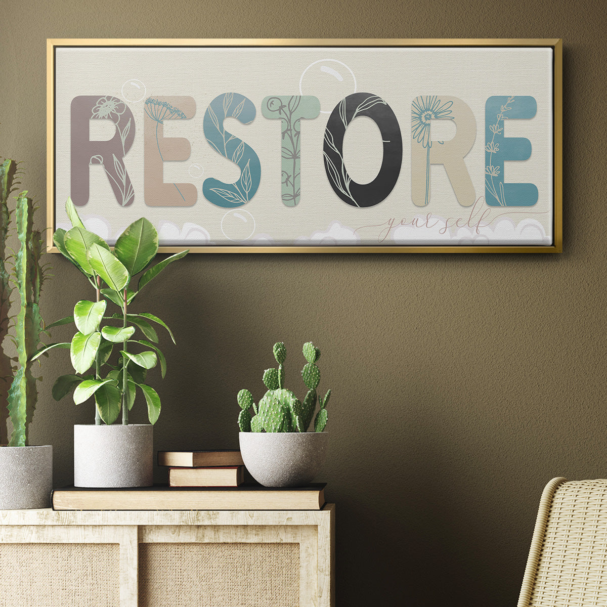 Restore Your Self - Floater Framed Canvas Print