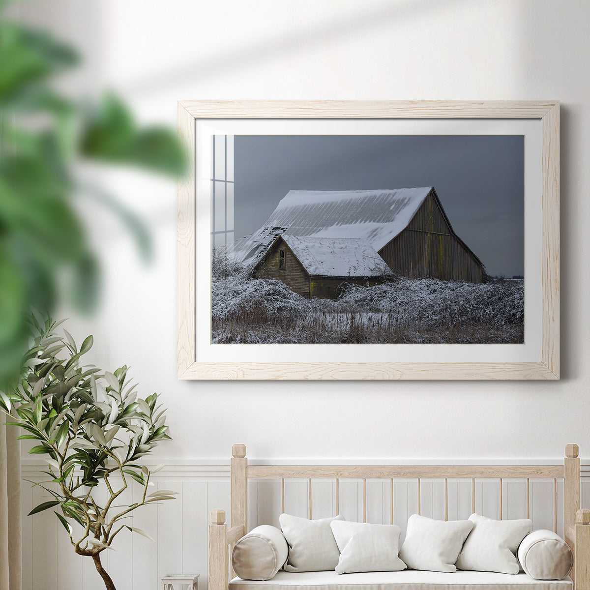Winter Barn - Barnwood Framed Art Print