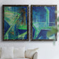 Geometric in Cool VII - Premium Framed Canvas 2 Piece Set - Ready to Hang