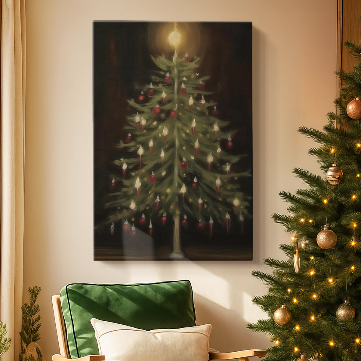 Night of Amber Village - Canvas Art Print