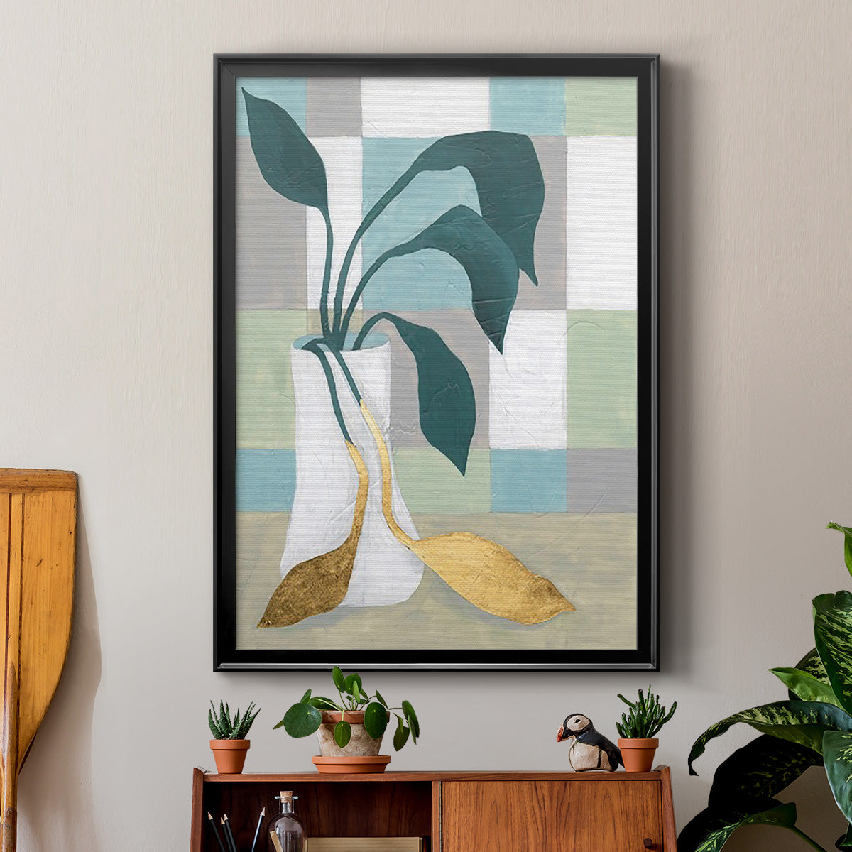 Plant Vased II - Modern Framed Canvas Print