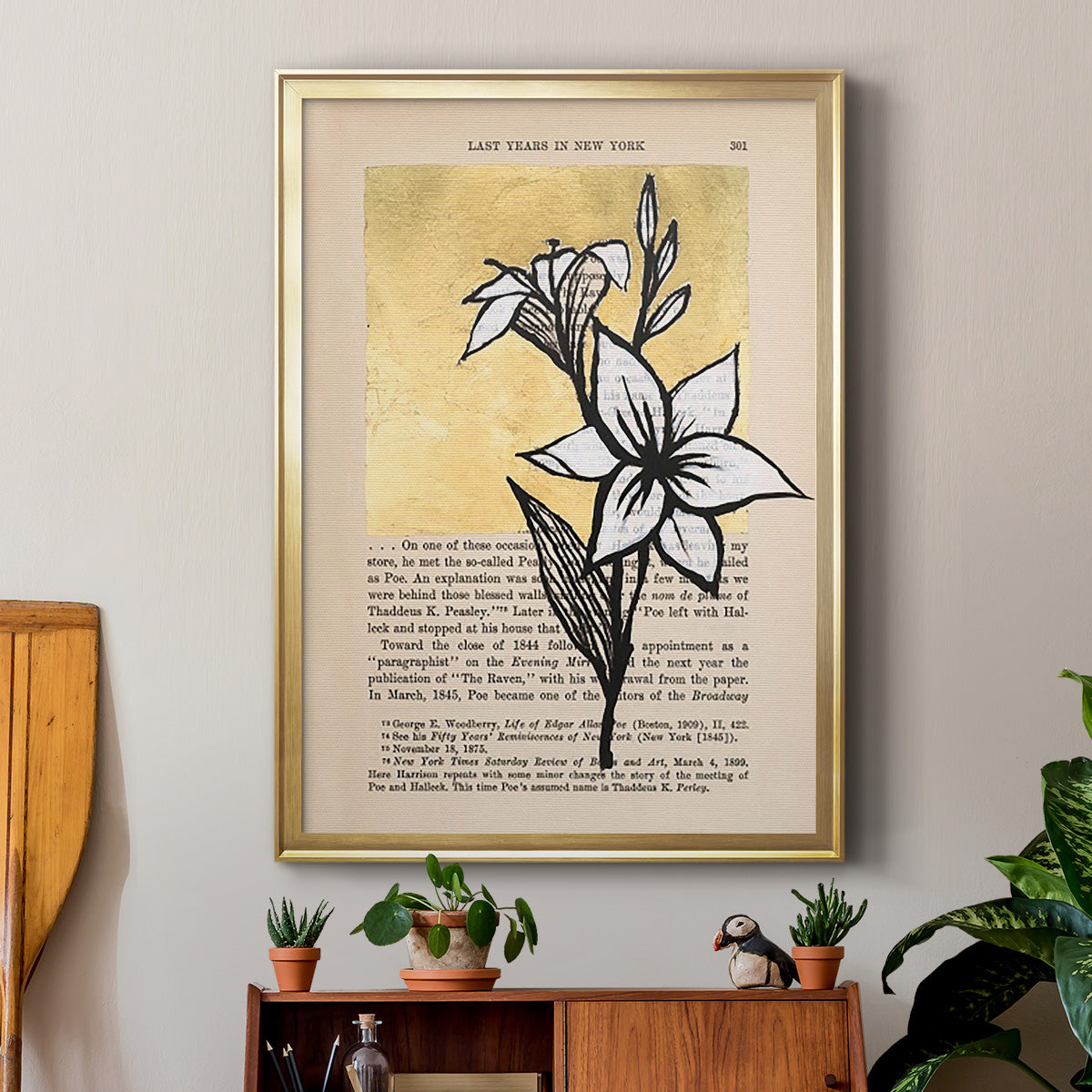 Floral Diary I - Modern Framed Canvas Print