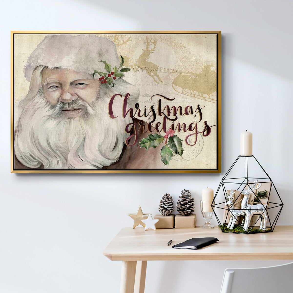 Christmas Greetings Collection A - Floater Framed Canvas Print