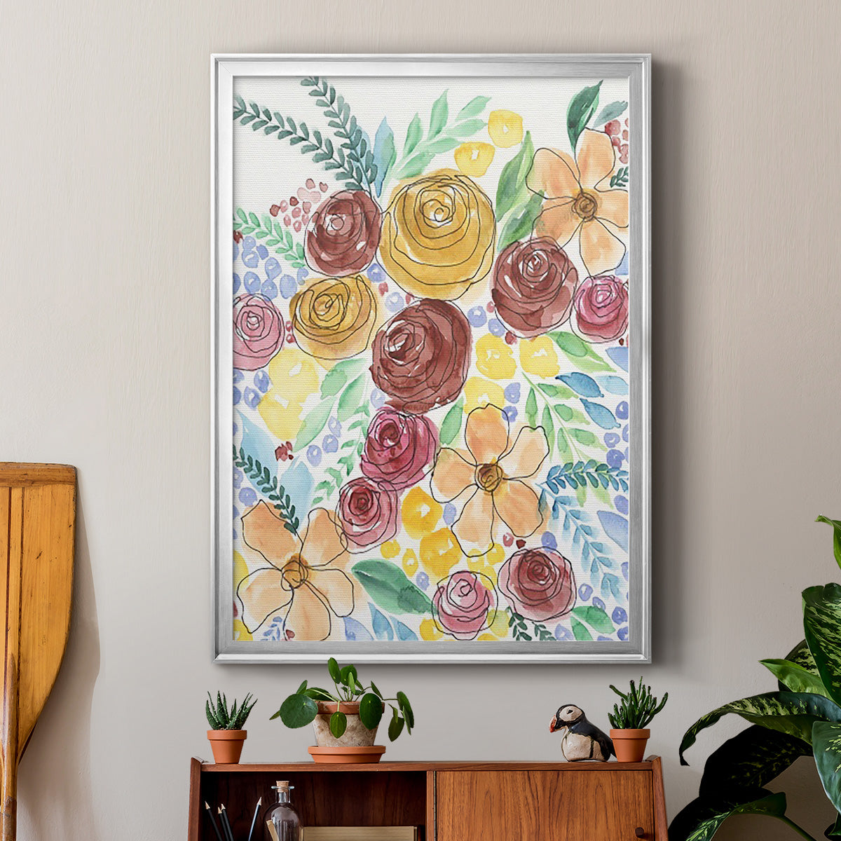 Flower Carousel II - Modern Framed Canvas Print