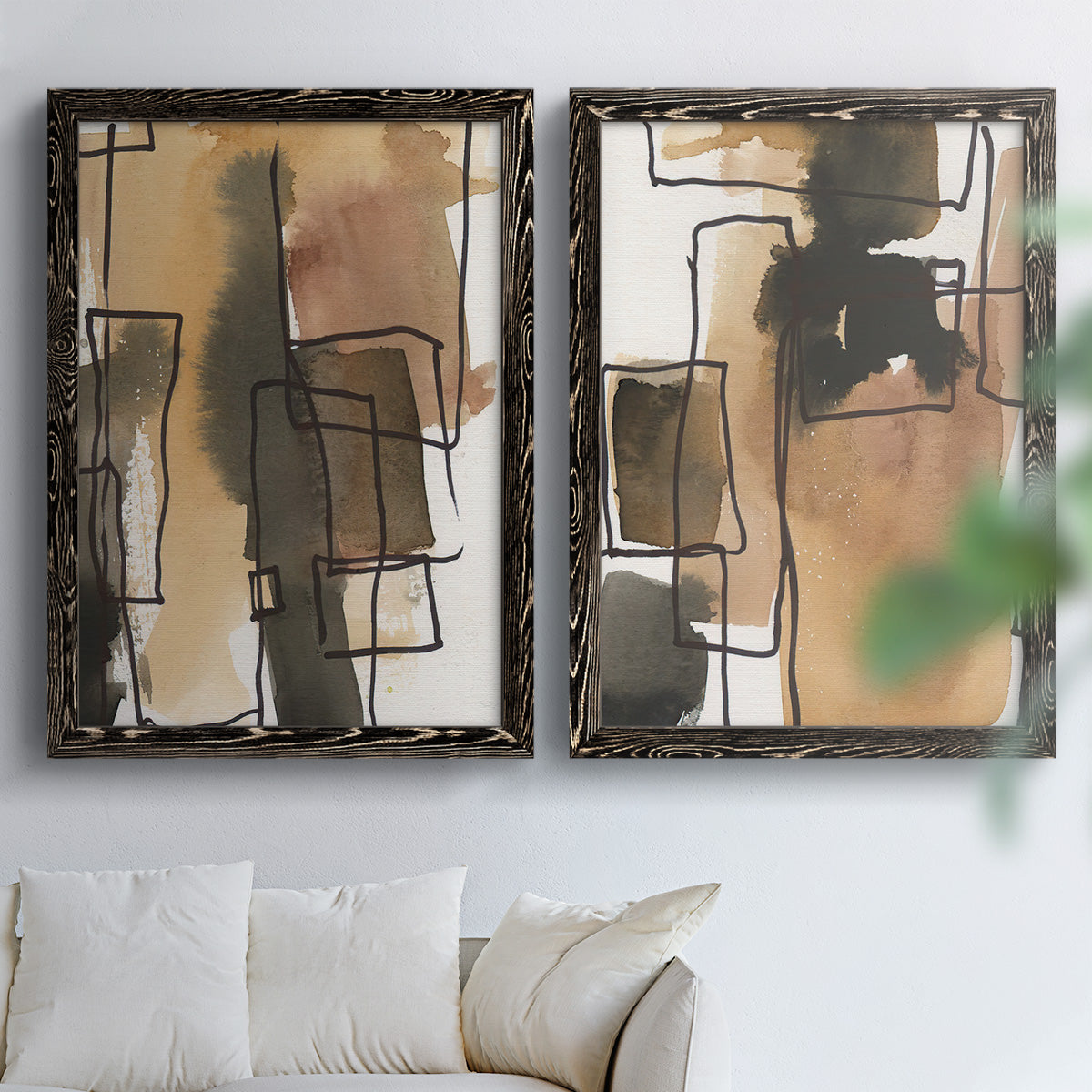 Retro Vibe III - Premium Framed Canvas 2 Piece Set - Ready to Hang